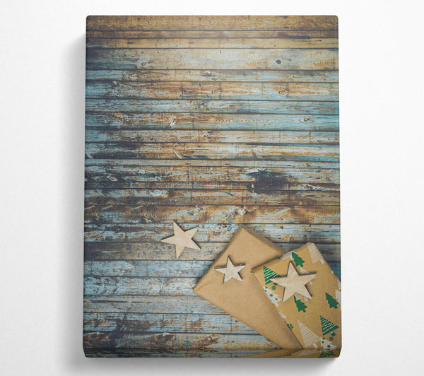 Blue Wooden Stars And Gifts