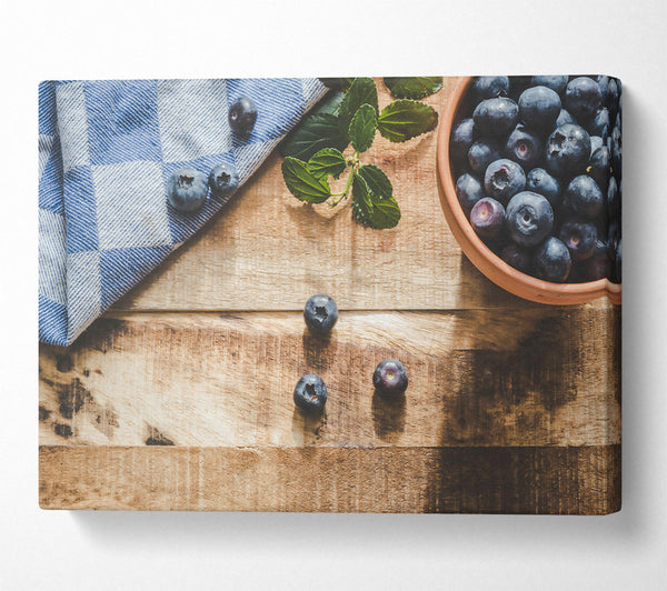 Blueberries On Blue Cloth