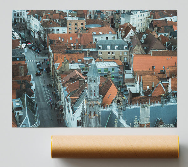 Orange Rooftops & Cobblestone Streets