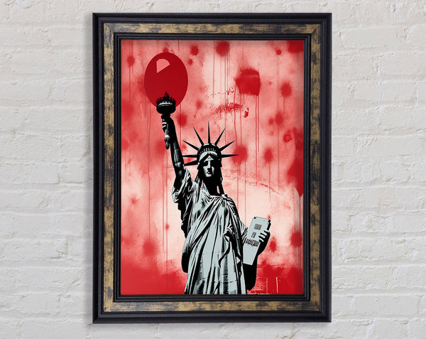 Statue Of Liberty Red Paint Art