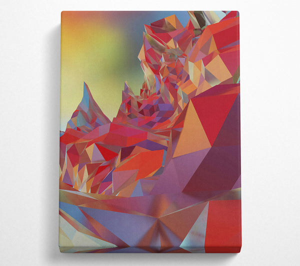 Crimson Polygonal Landscape