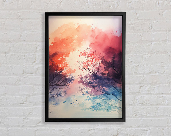 Sunset Forest Watercolour