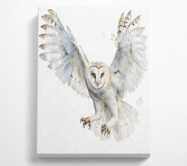 White Owl In Flight