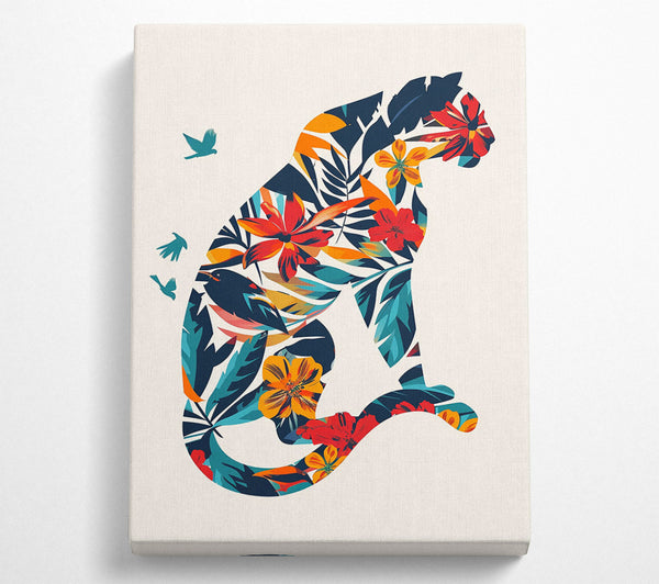 Floral Blue Panther