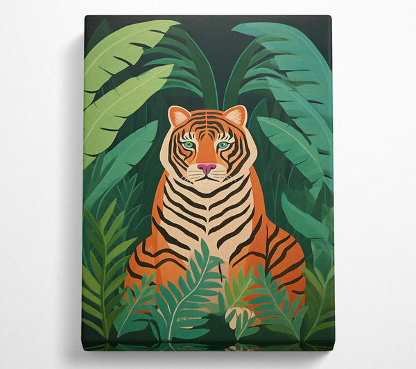 Tiger Exotic Jungle Leaves