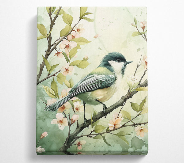 Green Bird In Bloom