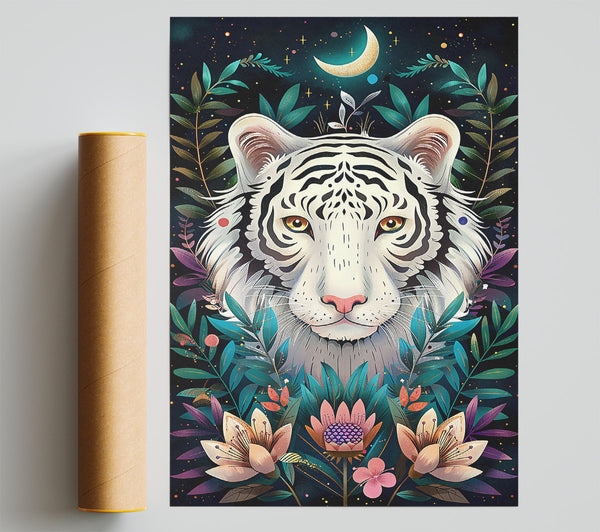 White Tiger Moonlit Bloom