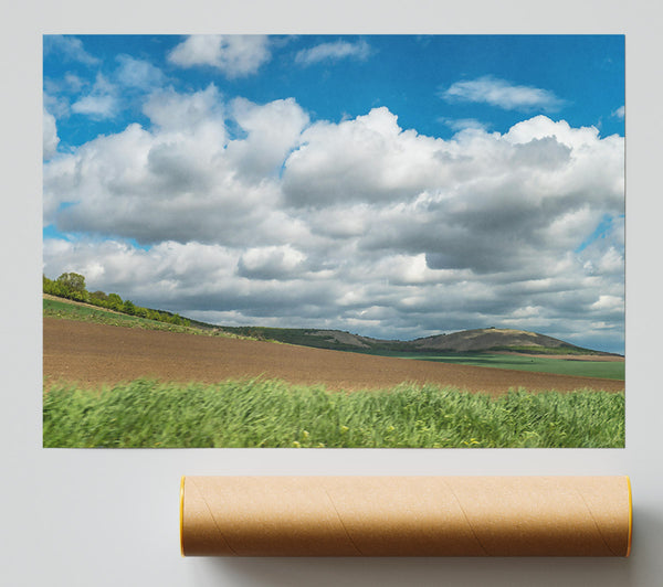 Brown Fields And Clouds