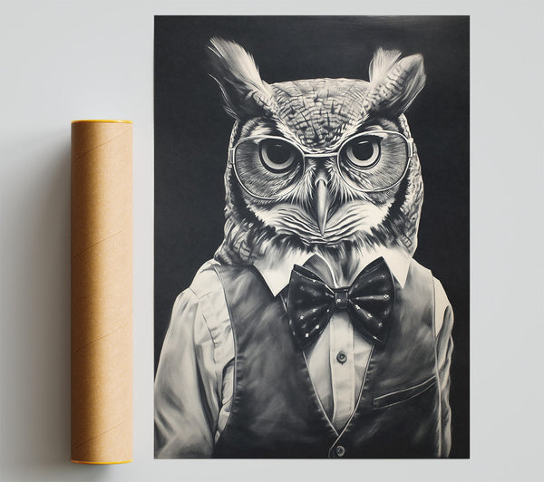 Black & White Owl In A Vest