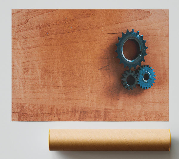 Brown Wooden Gears