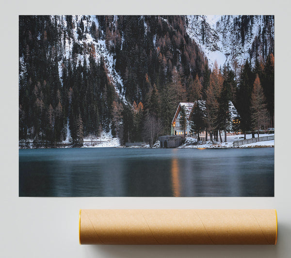 Blue Cabin In The Pines