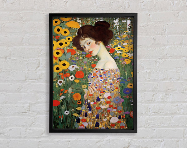 Woman Klimt Style Garden