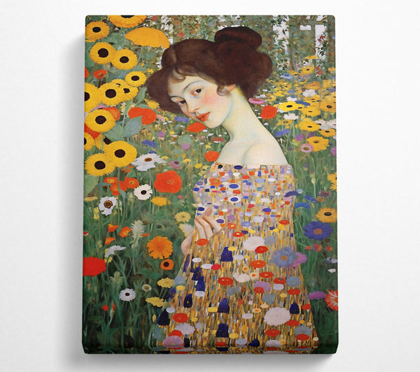 Woman Klimt Style Garden