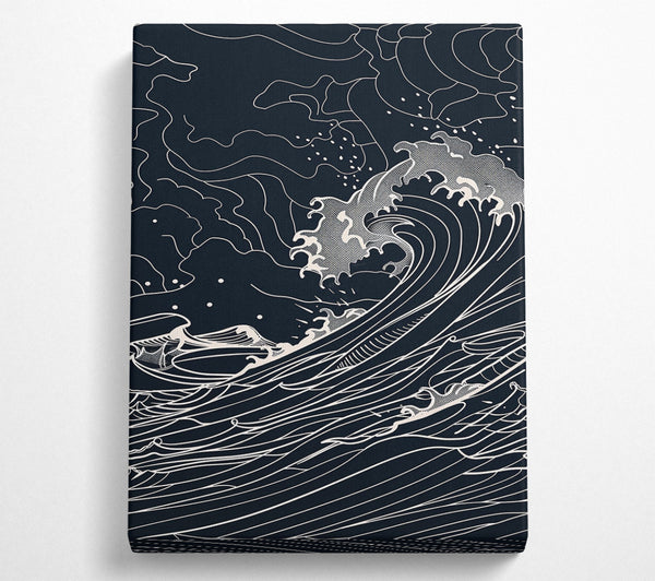 Black Ink Ocean Waves