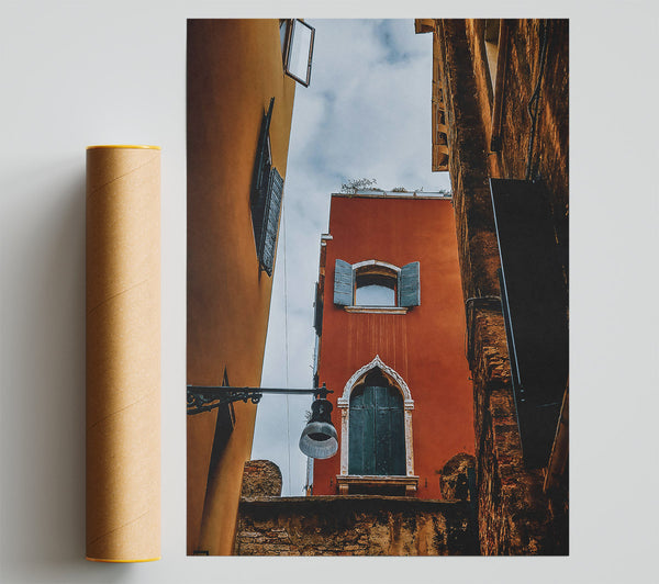 Rustic Orange Venetian Alleyway