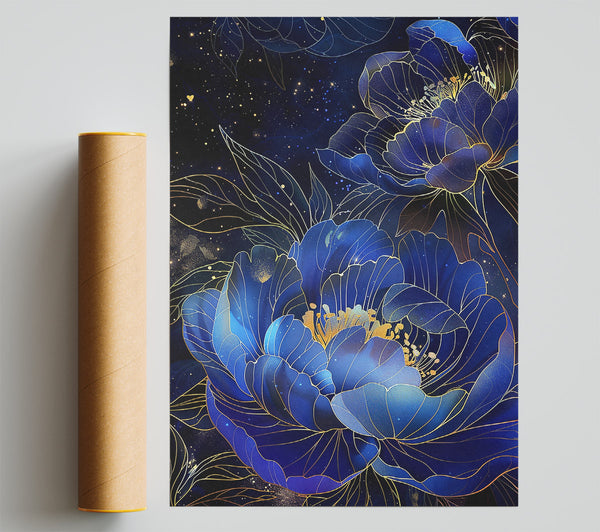 Midnight Blue Blooms