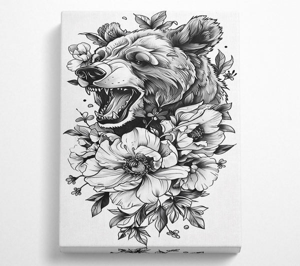 Black And White Bear Roar