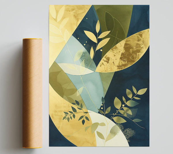 Golden Abstract Blooms