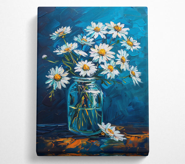 Blue Daisies In Glass