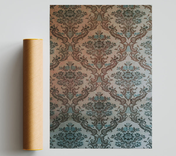 Teal Floral Tapestry