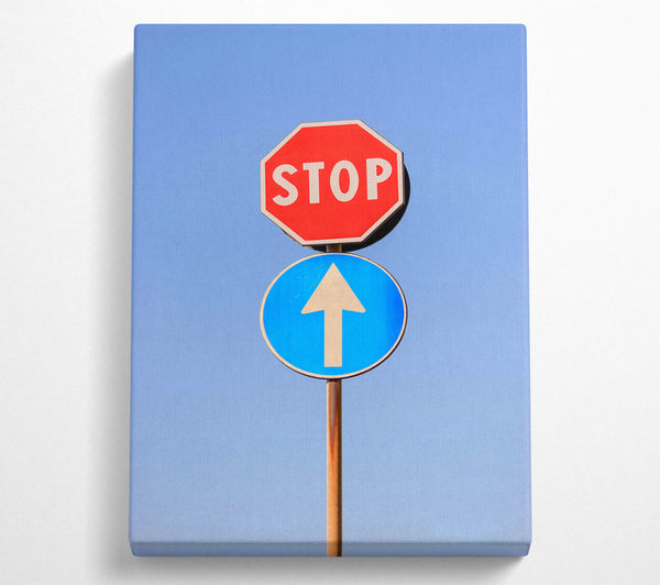 Blue Stop Sign