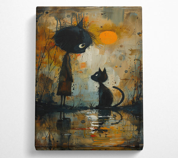 Orange Sunset Shadow Cats