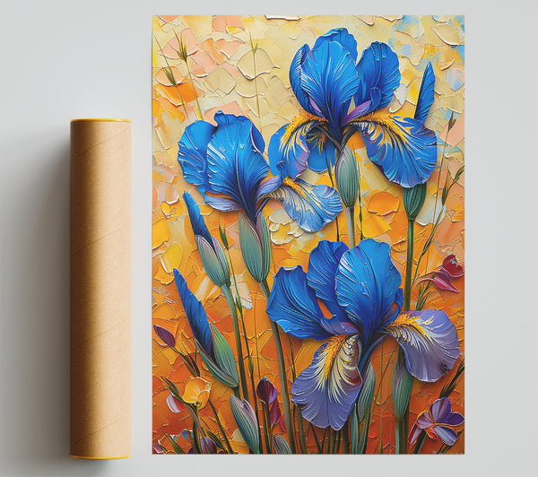 Blue Irises In Sun