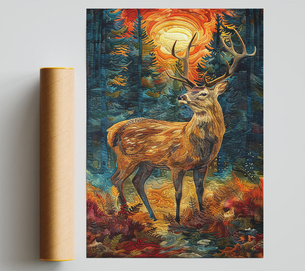 Golden Forest Deer