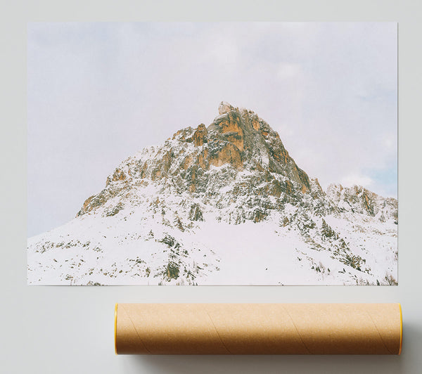 Golden Peak In Snow