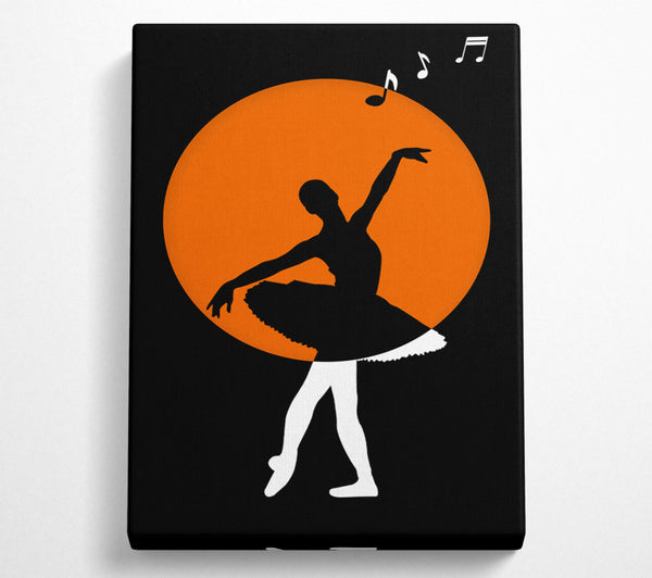 Ballerina Silhouette  Orange Circle