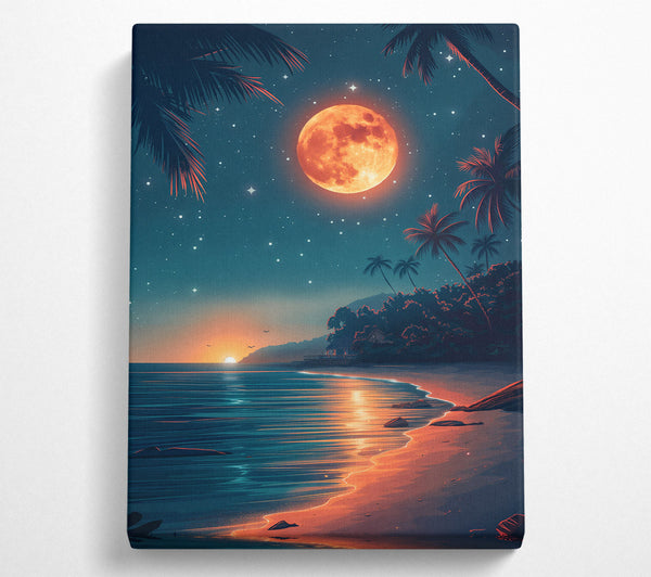 Beach Burning Moon