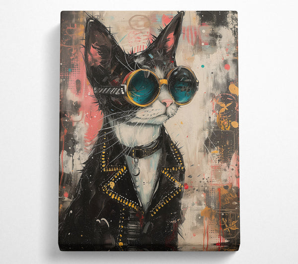 Black Cat In Yellow Goggles