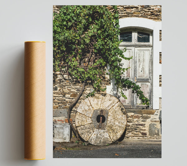 Stone Wheel And Vines