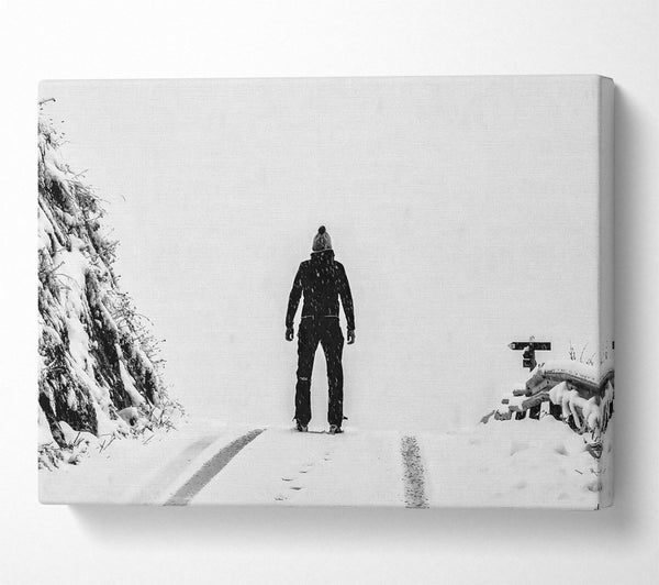 Black Figure In White Snow