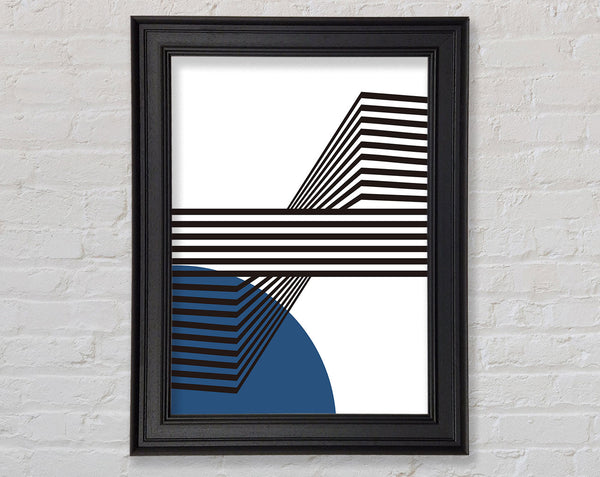 Black And White Lines With Blue