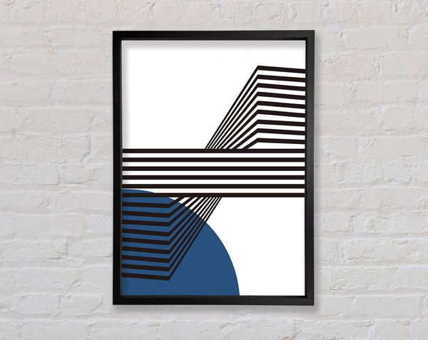 Black And White Lines With Blue