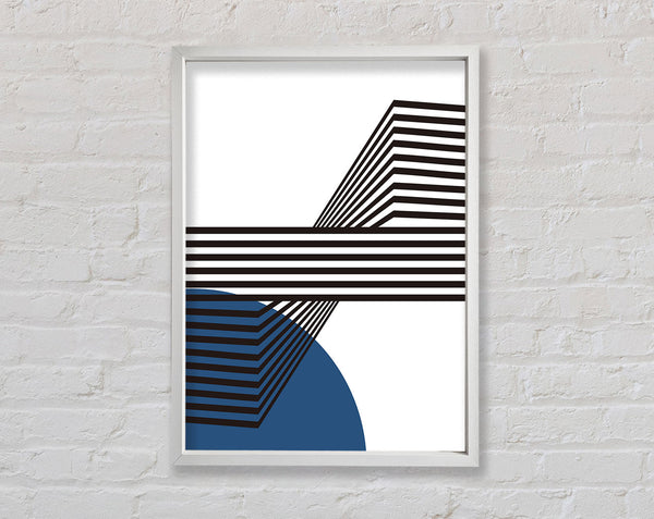 White And White Lines With Blue