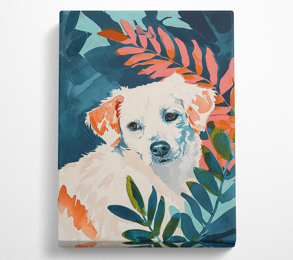 Teal Dog In Bloom