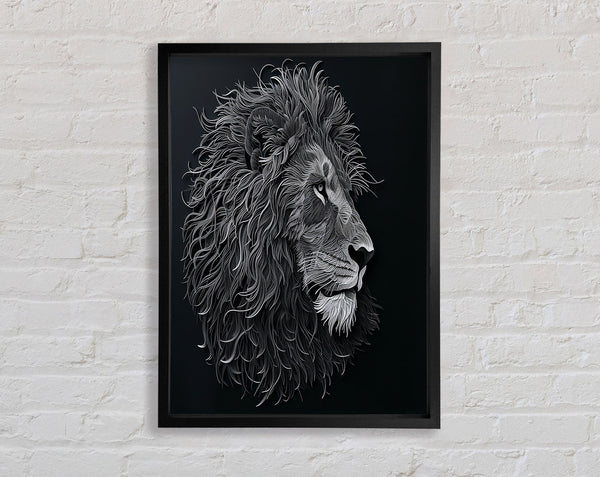 Black And White Lion Lines