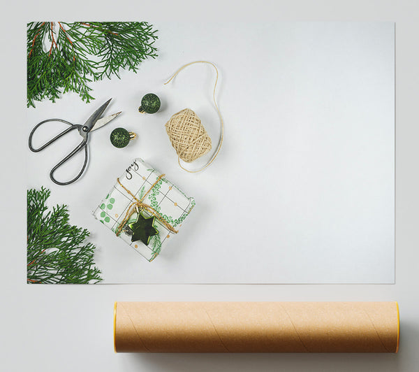 Green Gift Wrap Joy