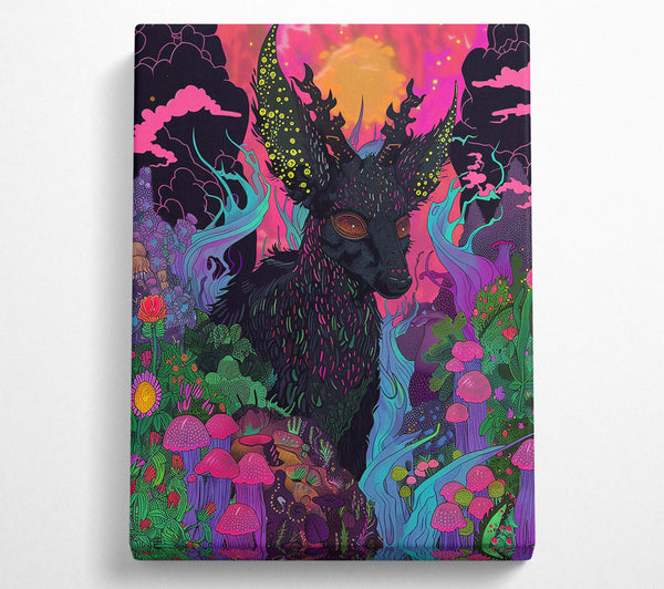 Black Fawn In Pink Dreams