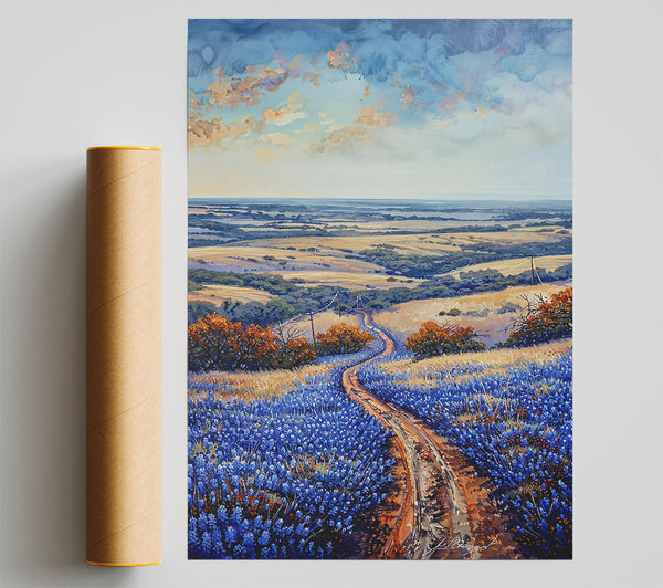 Bluebonnet Country Road