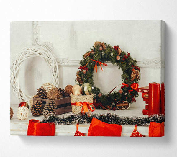 Red Christmas Mantle Decor