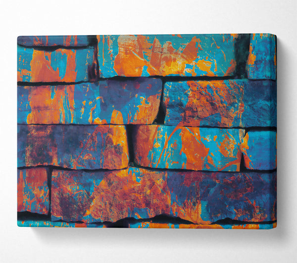 Blue And Orange Brickwork