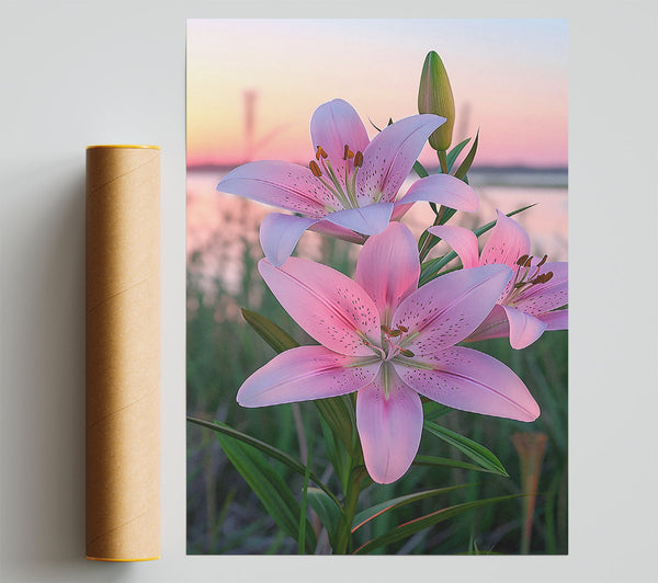 Pale Pink Lilies