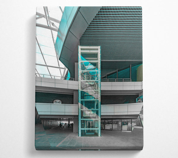 Teal Glass Elevator