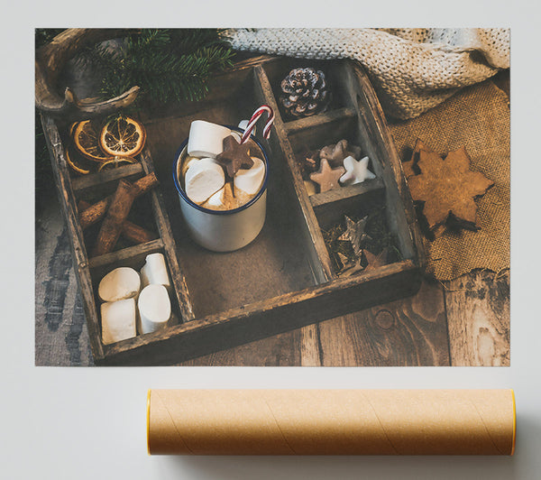 Brown Wooden Cocoa Tray