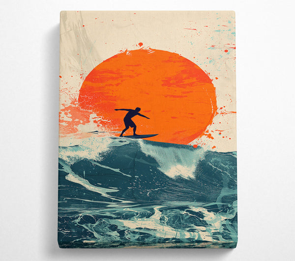 Orange Sunset Surfer