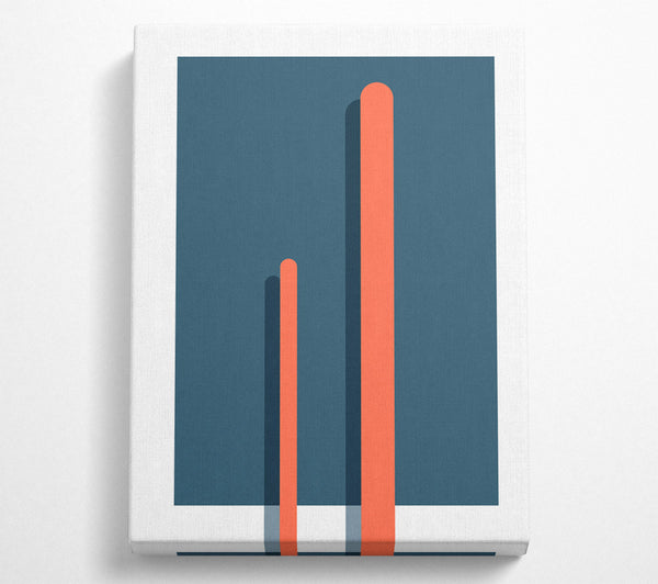 Blue Rectangle With Orange Lines