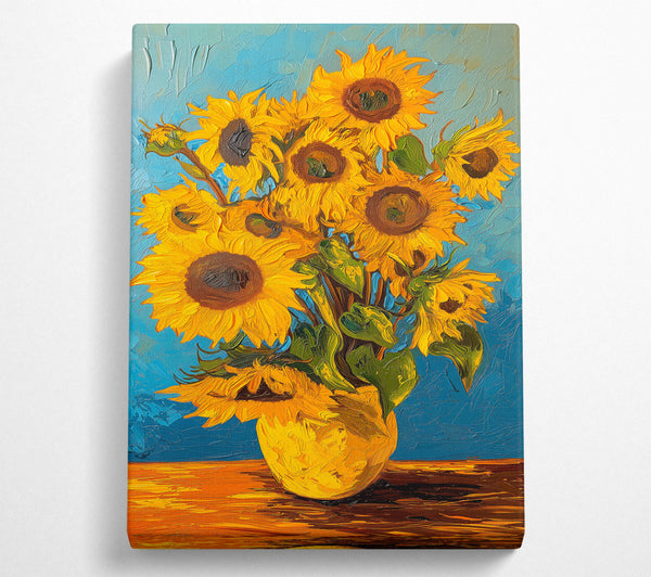 Yellow Sunflowers In Blue